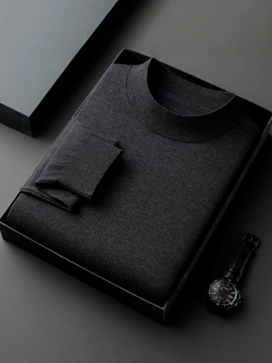 

Pierre Cardin мужской вязаный шерстяной свитер с высоким воротником, длинный све, осень-зима, новый повседневный свободный крой с мягкой талией