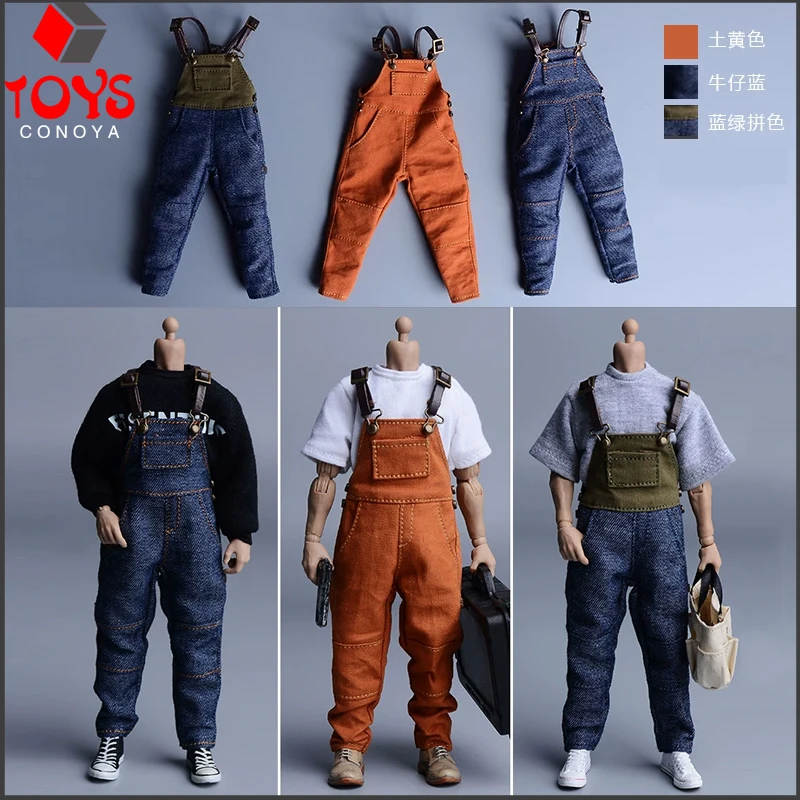 06FS020 Salopette senza maniche maschile in scala 1/12 Pagliaccetti Modello di vestiti Misura 6 "Maschio Solider Action Figure Body Dolls
