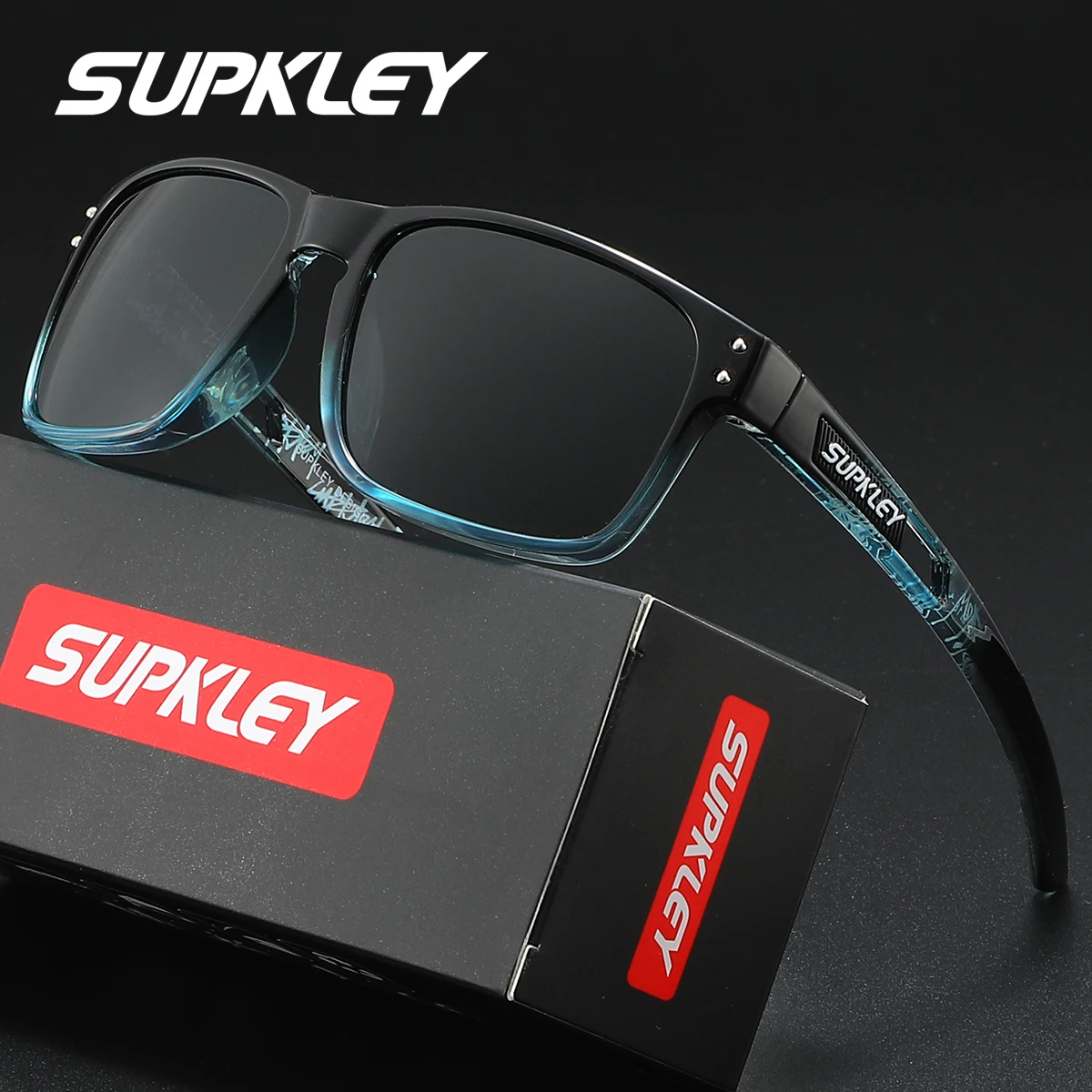 SUPKLEY Leichte und bequeme Sonnenbrille im Sportstil für tägliche Reisen, winddicht, staubdicht und UV-beständig