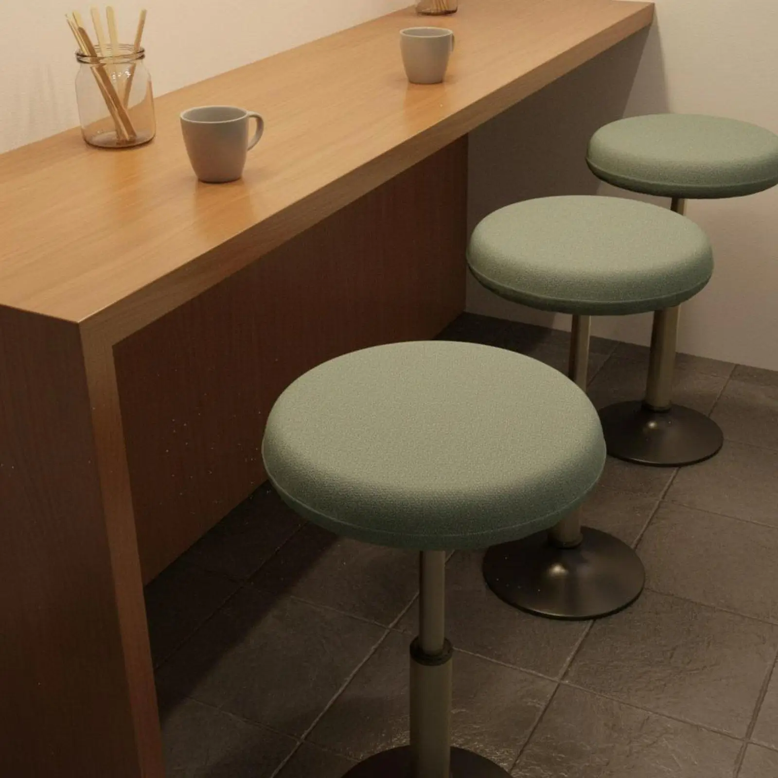 Snug Fit Stool Cover Round Chair Protector Elastic Polyester Cushion for Bar Seats Dining Furniture Dust Shield for Home Pubs