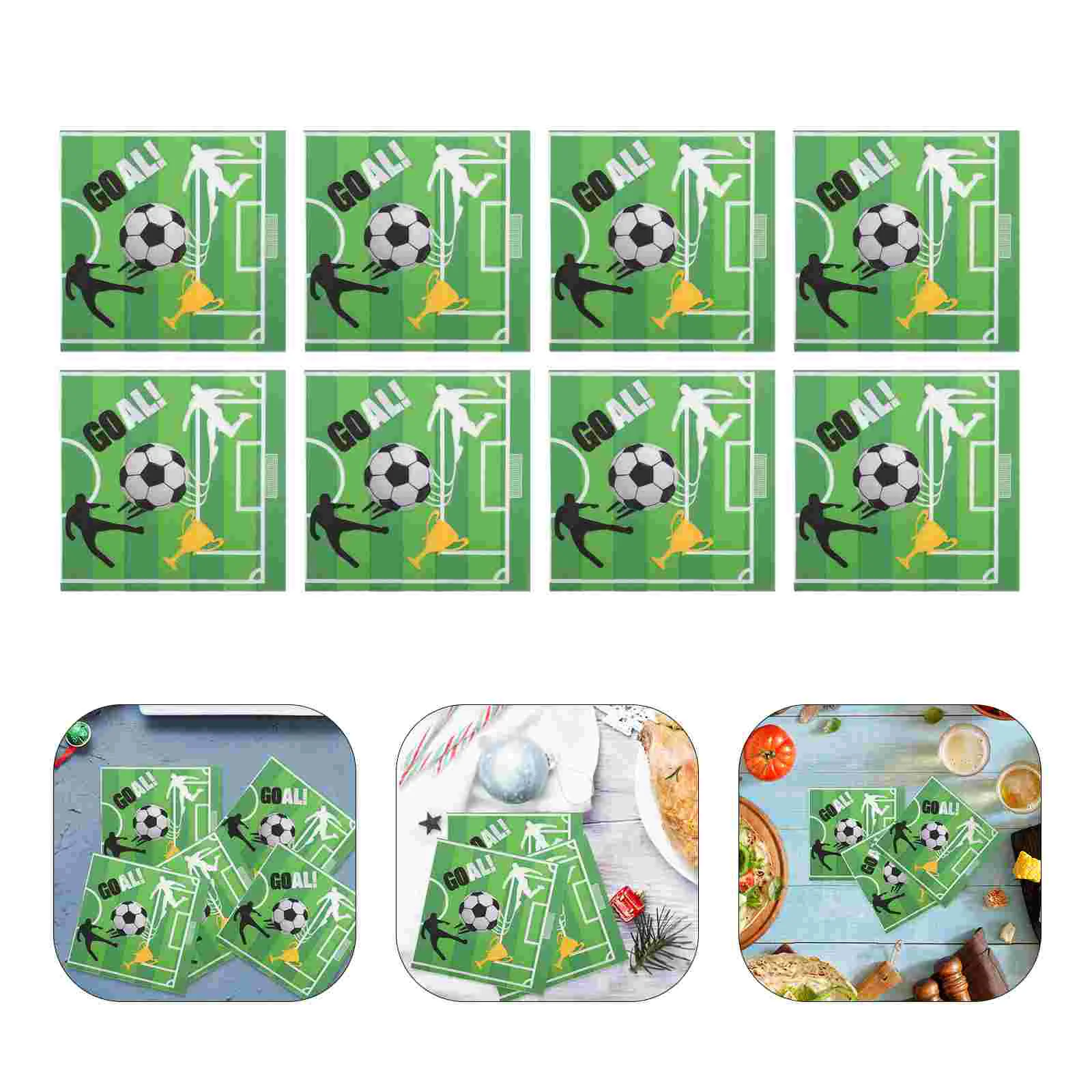 

20pcs Soccer Decorations For Party Football Napkins For Sports Themed Events Birthday Parties Holiday Gatherings Strong Absorben