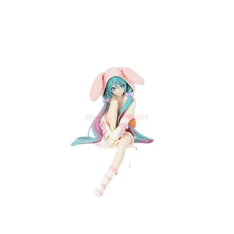 أنيمي HATSUNE MIKU الشكل 15 سنتيمتر أرنب الأذن منامة لعبة مجسمة دمية المعكرونة سدادة بولي كلوريد الفينيل تحصيل عمل الشكل هدية لمحبي