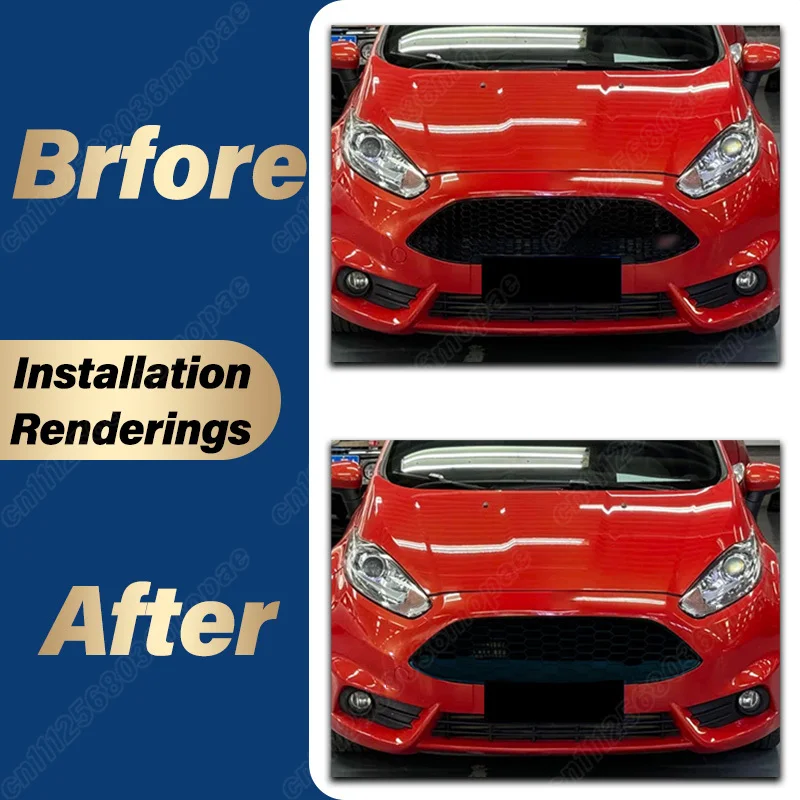 For Ford Fiesta Zetec-S 2013 2014 2015 2016 Automobile ST Honeycomb Style Front Bumper Air Intake Grille Body Modification Kit view 2