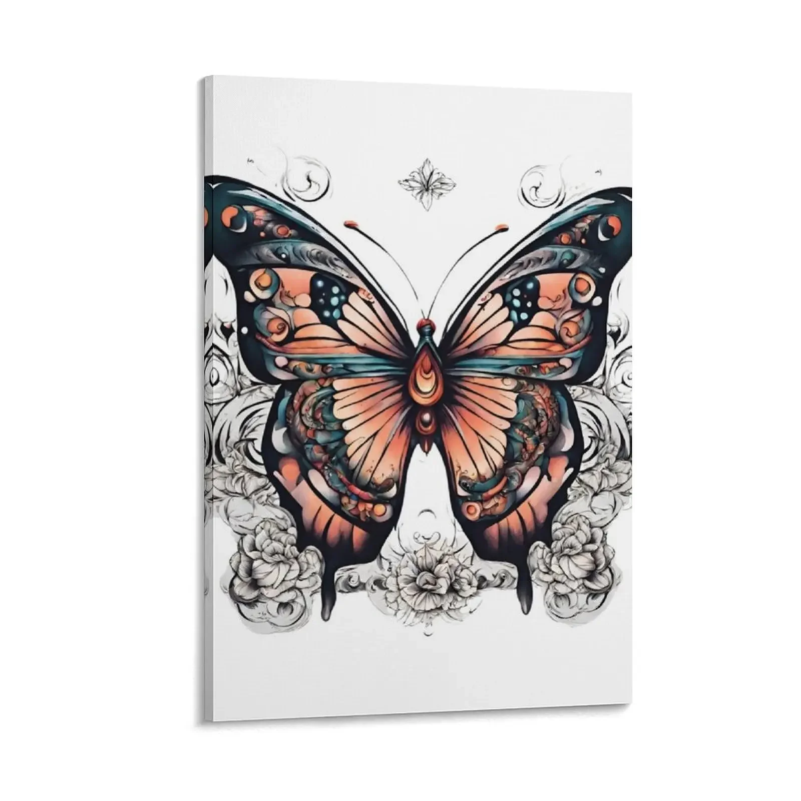 

Beautiful Butterfly with Abstract Elements Canvas Painting Posters on the wall nordic home decor Decor for room