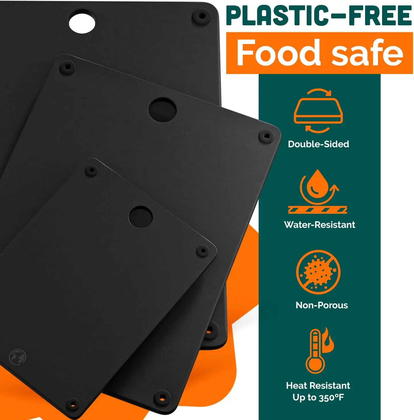 Juego de tabla de cortar compuesta de madera de 3 piezas: pequeña, grande y extra grande: apta para lavavajillas, no tóxica, resistente para uso en la cocina