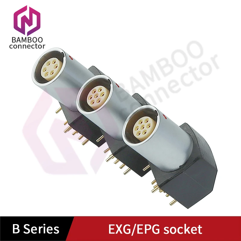

Corner board socket EXG/EPG 0B/1B 2-16 core push-pull self-locking connector Metal socket circular aviation socket