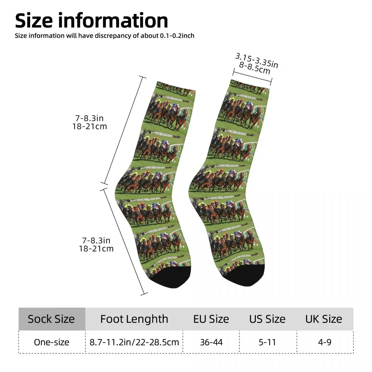 Horse Racing Action Socks Harajuku Sweat Absorbing Stockings All Season Long Socks Accessories for Unisex Gifts