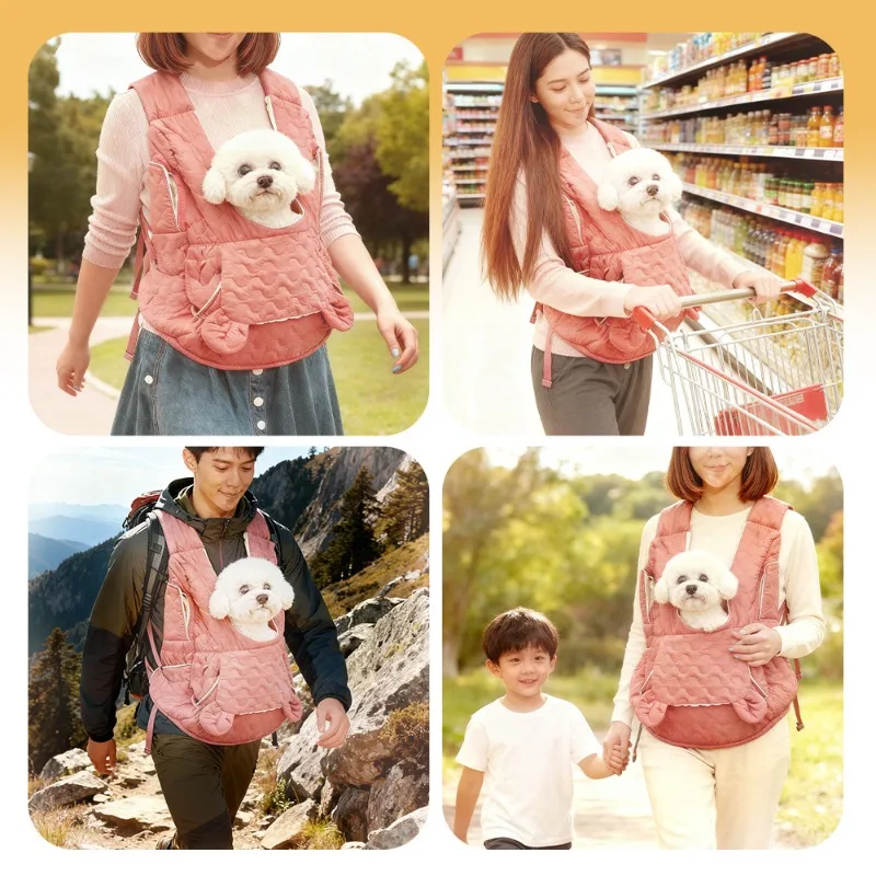 Tragbare Tragetasche für Hunde und Katzen mit atmungsaktivem Netz, freihändige Haustier-Umhängetasche für leichtes, leicht zu tragen im Freien