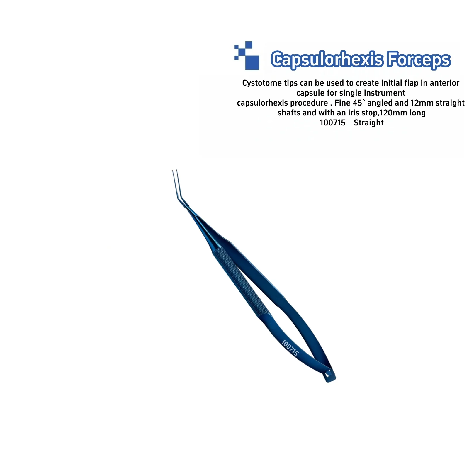 

Capsulorhexis Forceps Multifunctional ophthalmic forceps, reusable Capsulorhexis Forceps