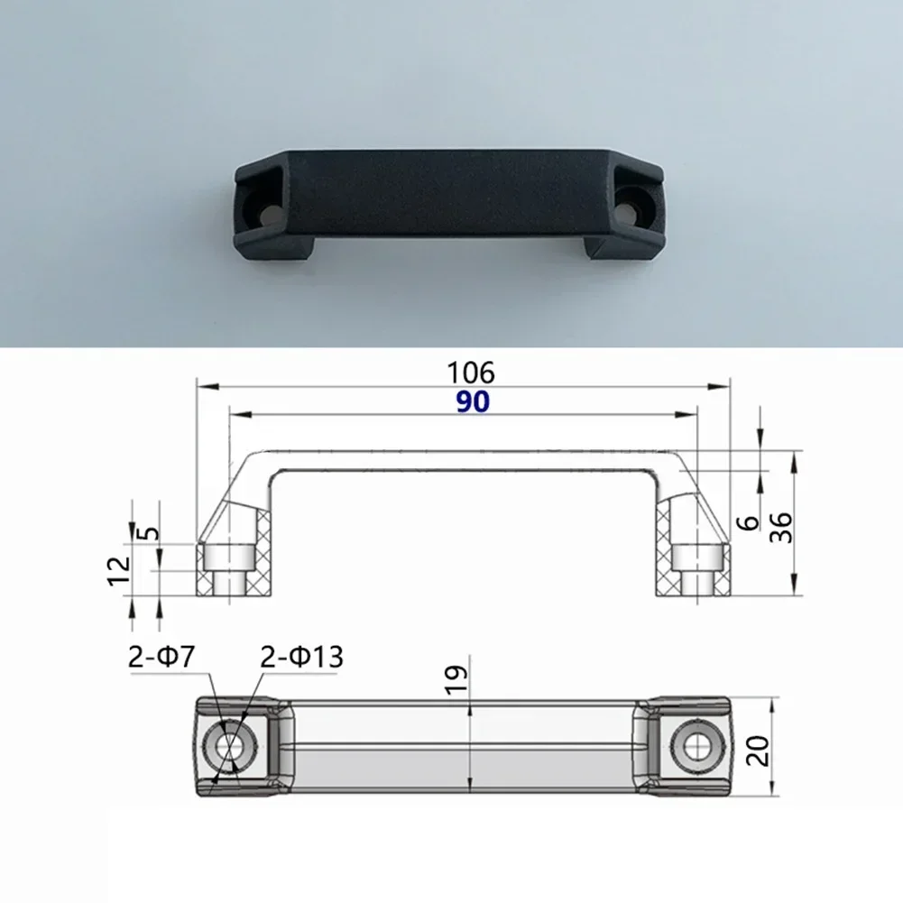 2PCS Cabinet Pulls Handles Furniture Handles Drawer Knob Black Plastic Industrial Cabinet Handles Wardrobe Knobs Hardware