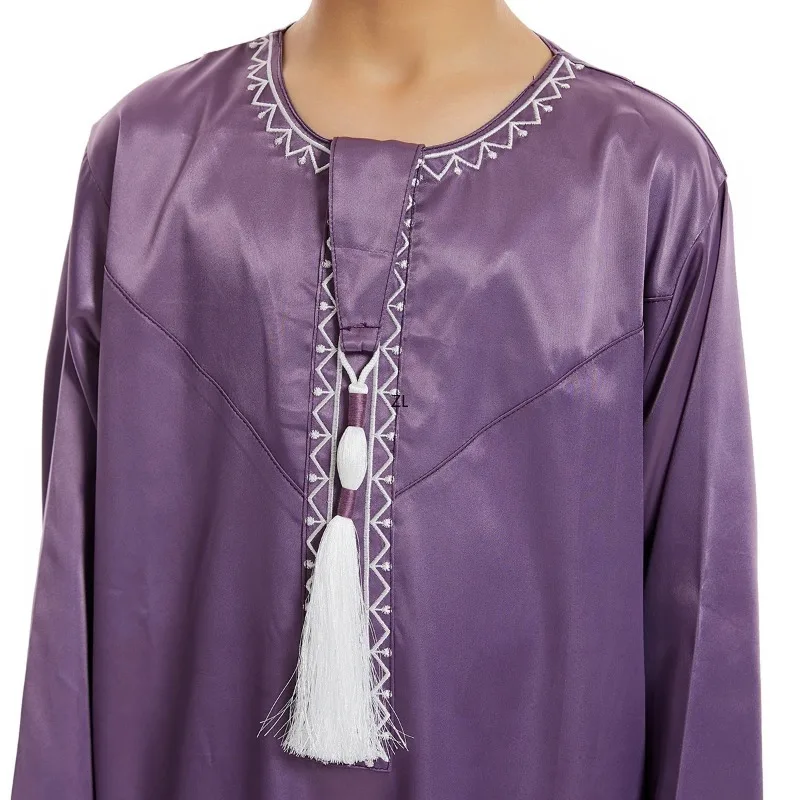 Traditionele Kinderen Moslim Kleding Kids Midden-Oosten Abaya Jubba Thobe Jongen Lange Jurk Gewaad Borduurwerk Kaftan Ramadan Kaftan