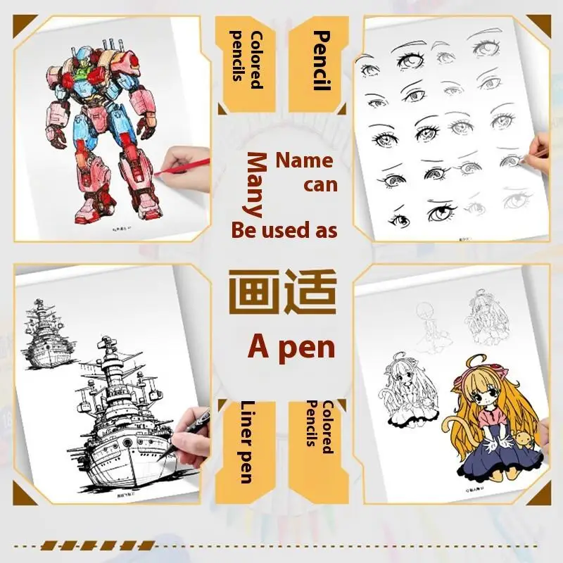 1Pcs 48 Pages Simple Hand-Drawn Outlines Anime Character Line Art Drawing Book Painting For Beginners Tracing & Practice image 4
