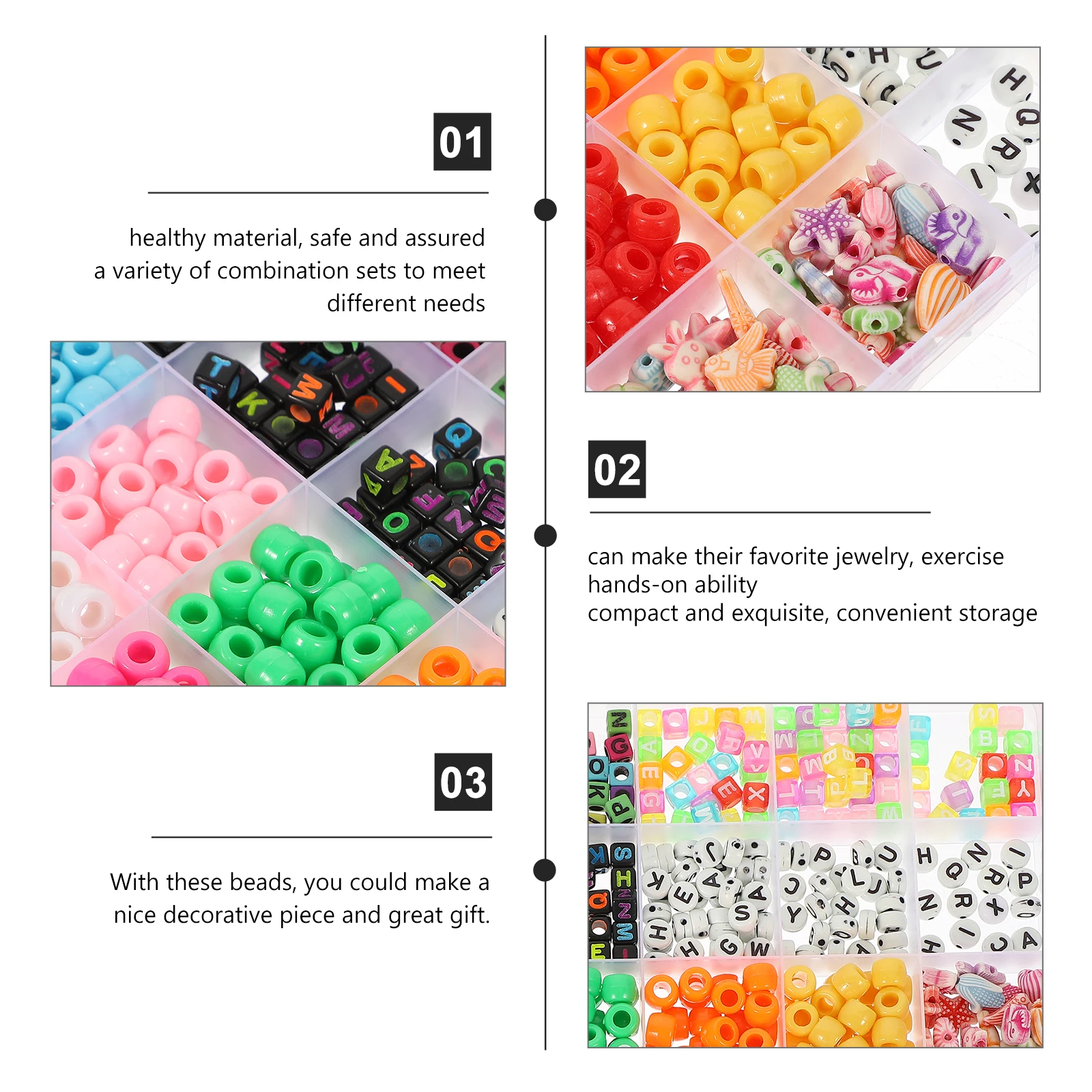 

1 set Bead Bracelet Set Round Letter Beads Colorful Emulsion DIY Jewelry Kit Alphabet Beads for Necklace Crafts Bracelet Making