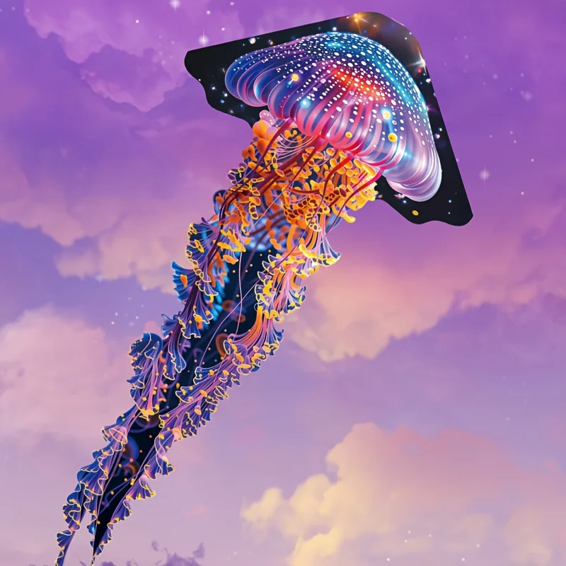 1pc grande polvo pipa choco pipa para crianças iniciantes adultos 3d medusa pipa fácil de voar & montar para atividades ao ar livre