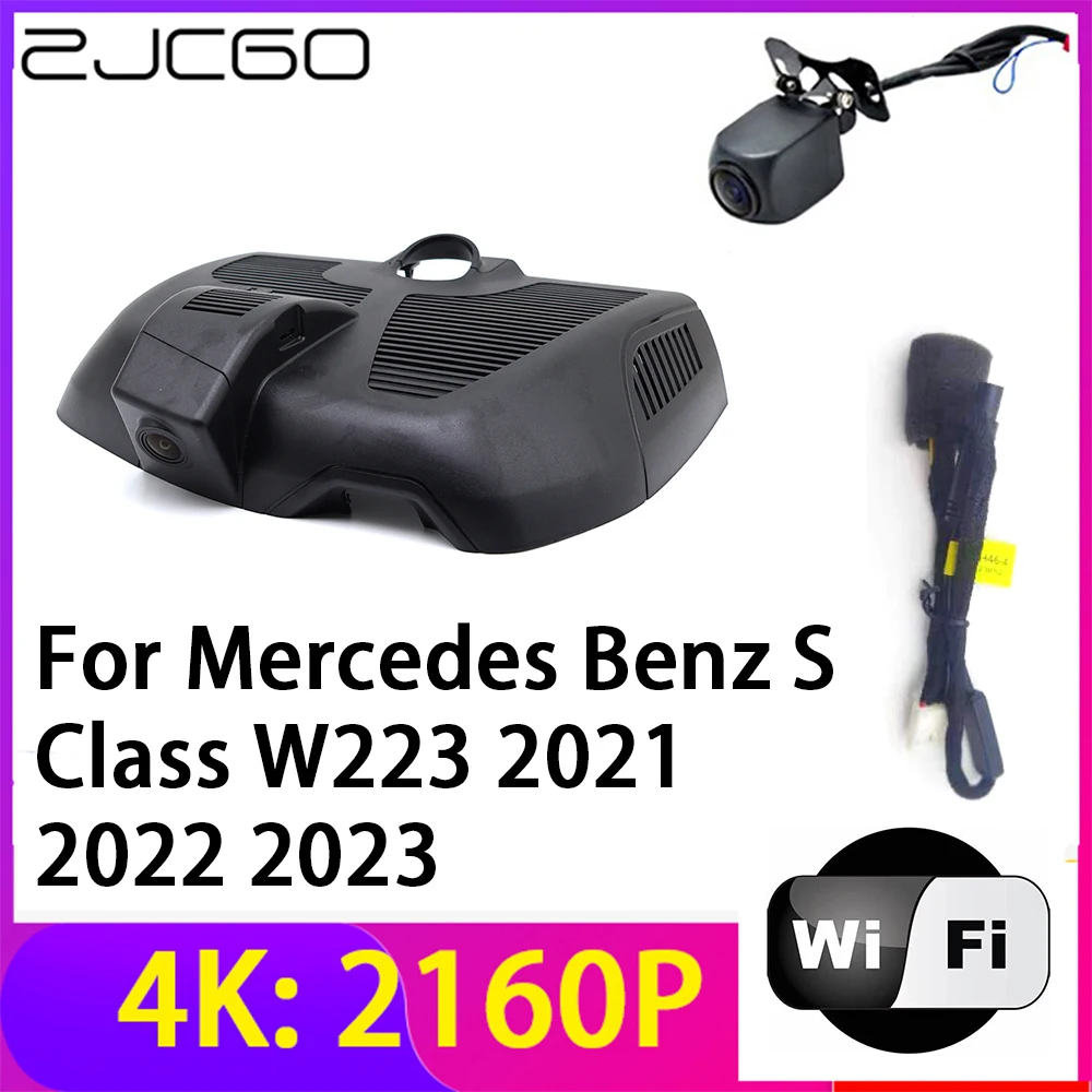 ZJCGO 4K 2160P Dash Cam Car DVR Camera 2 Lens Recorder Wifi Night Vision for Mercedes Benz S Class W223 2021 2022 2023