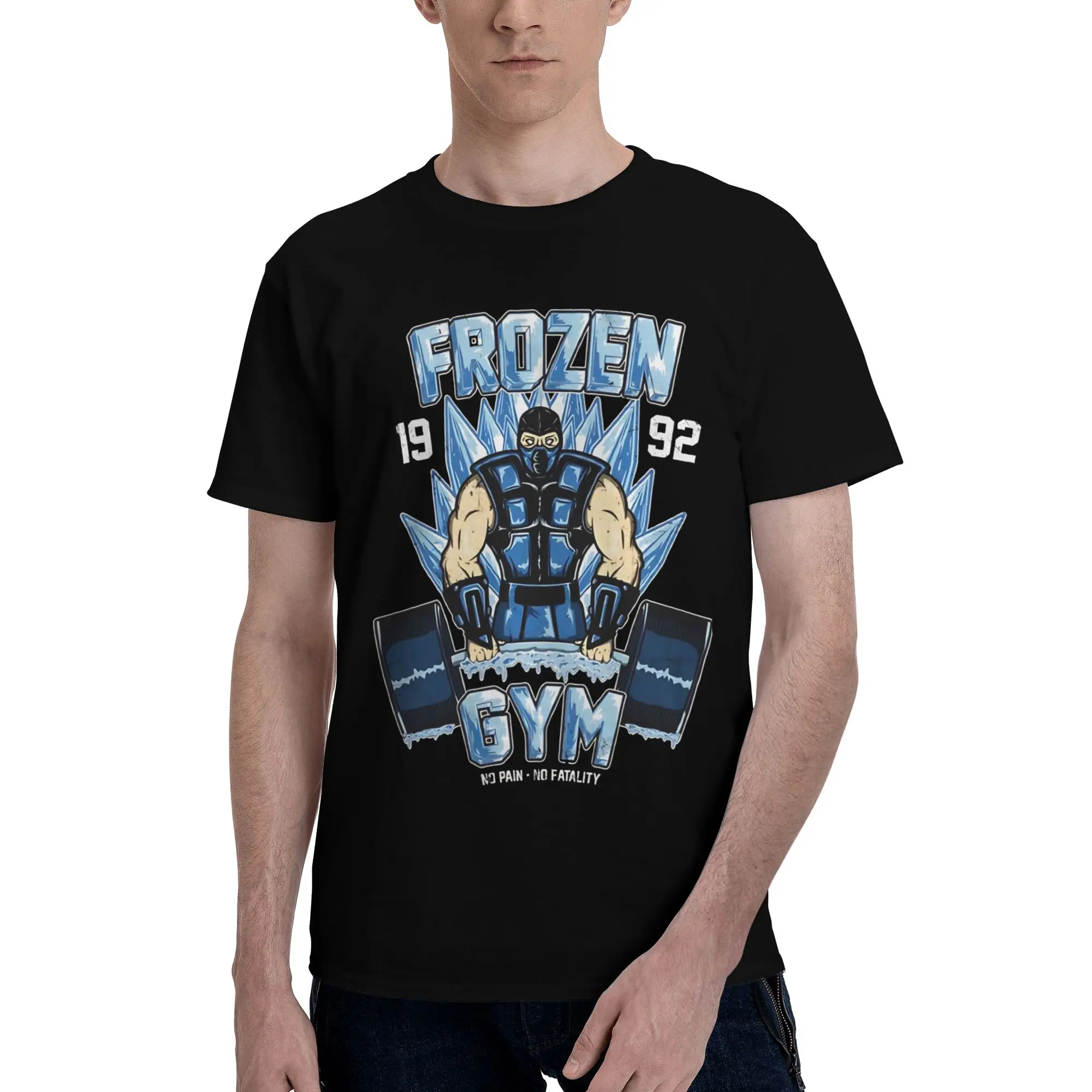 SubZero's GYM  Graphic Funny 100% Cotton T-Shirt Mortal Kombat Tops Tees For Men