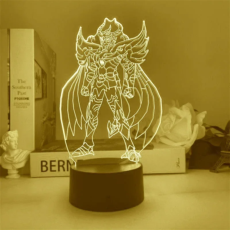 Hot Saint Seiya 3D LED lampe de nuit AnimeLamp chevaliers figurine Manga cadeau du zodiaque veilleuse enfant garçon chambre décor