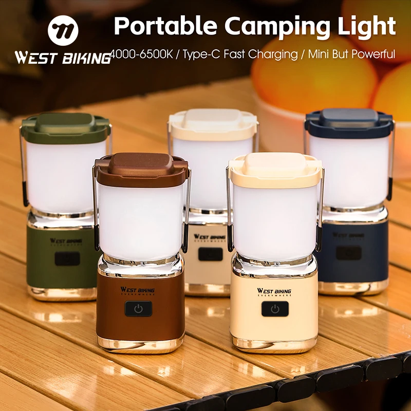 

WEST BIKING Rechargeable Camping Lights IPX5 Waterproof Portable Torch Tent Lantern Work Maintenance Outdoor High Brightness LED