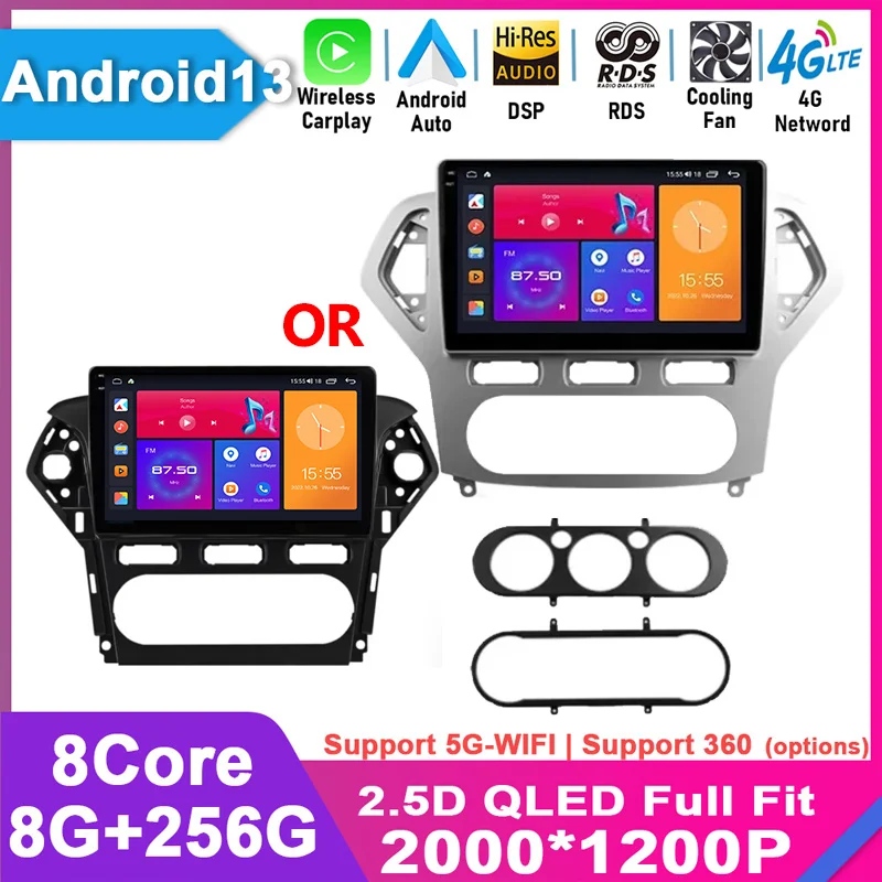 For Ford Mondeo 4 mk4 2006 - 2010 Android 13 Carplay Android Auto Radio Car Multimedia GPS 2din autoradio Navigation