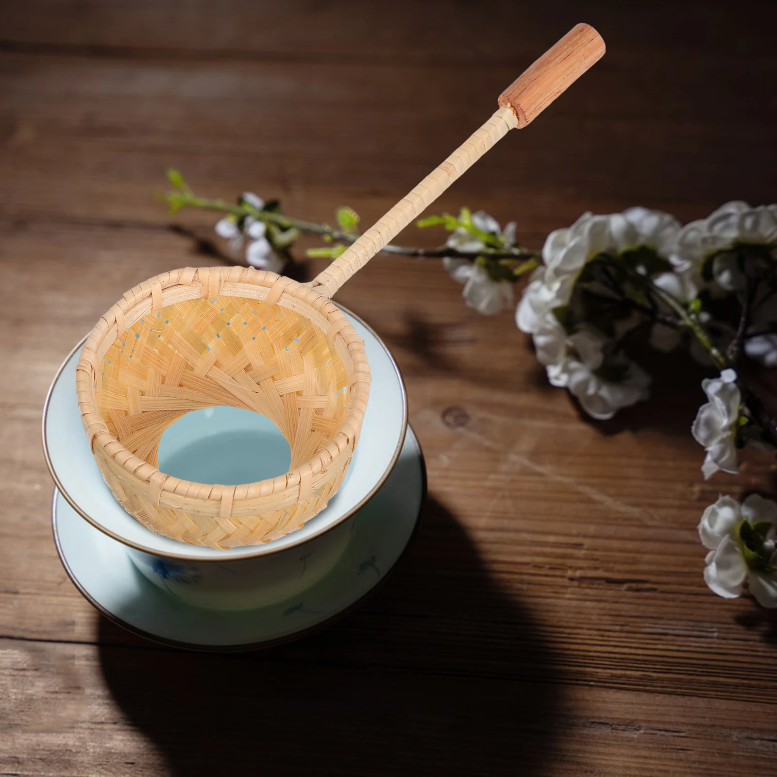 

Bamboo Strainer Fine Mesh Loose Leaf Infuser Portable Filter Easy Clean Traditional Craftsmanship Material Versatile