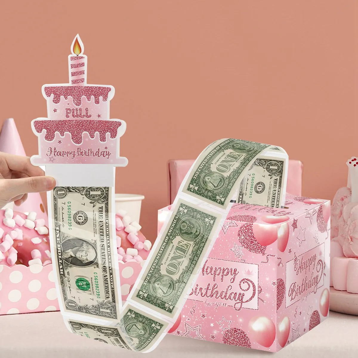Birthday Money Box for Cash Gift Surprise Money Gift Boxes for Kids Adults with Pull Out Happy Birthday Day Card Birthday Gifts view 3