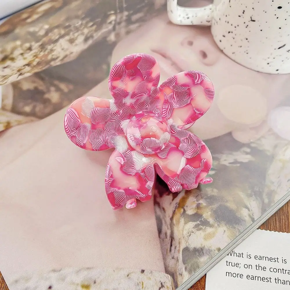 Multicolor Acetic Acid Hair Claw Korean Style Small Size Flower Hair Crab Clip Hair Clip Hair Accessories Geometry Shark Clip