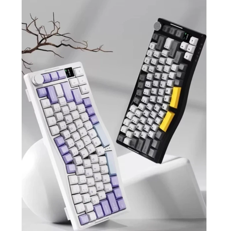 

Ajazz Ak S075wireless Bluetooth Mechanical Keyboard Ergonomic The Third Mock Examination Structure Via Color Screen Rgb Keyboard