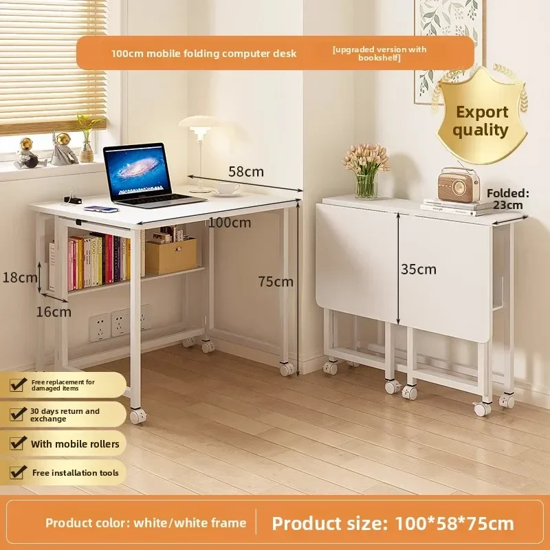 Modern Foldable Table Bedside Table Removable Computer Table Small Apartment Bedroom Home Simple Office Student Writing Table