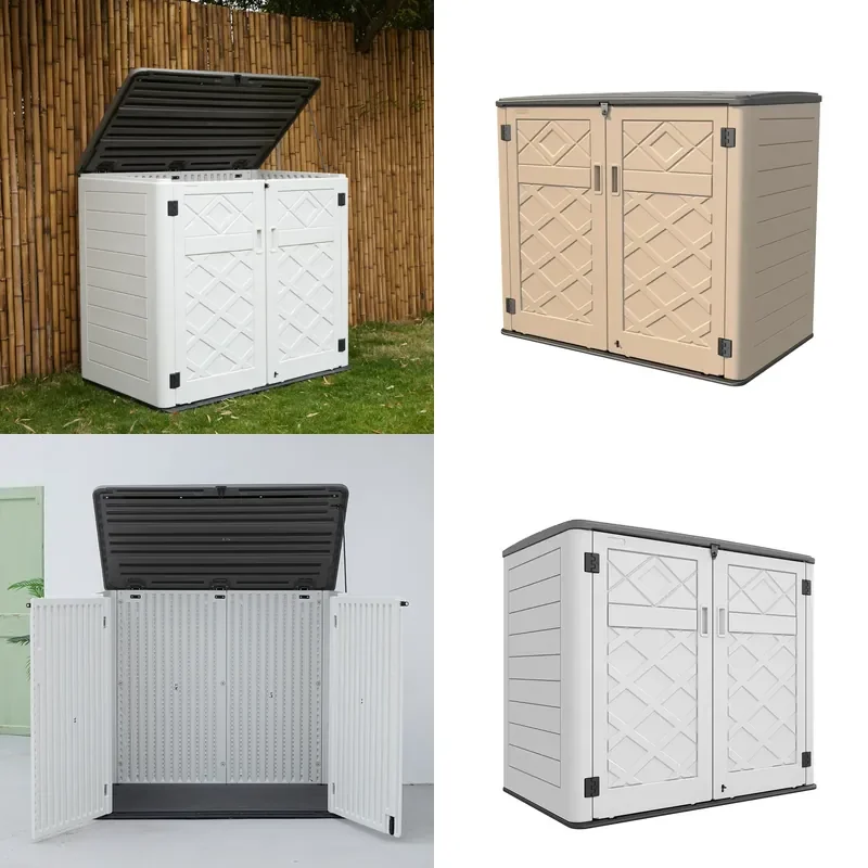 Weatherproof Outdoor Storage Cabinet Large Capacity Balcony Garden Shed for Household Sundries Rain Sun Protection