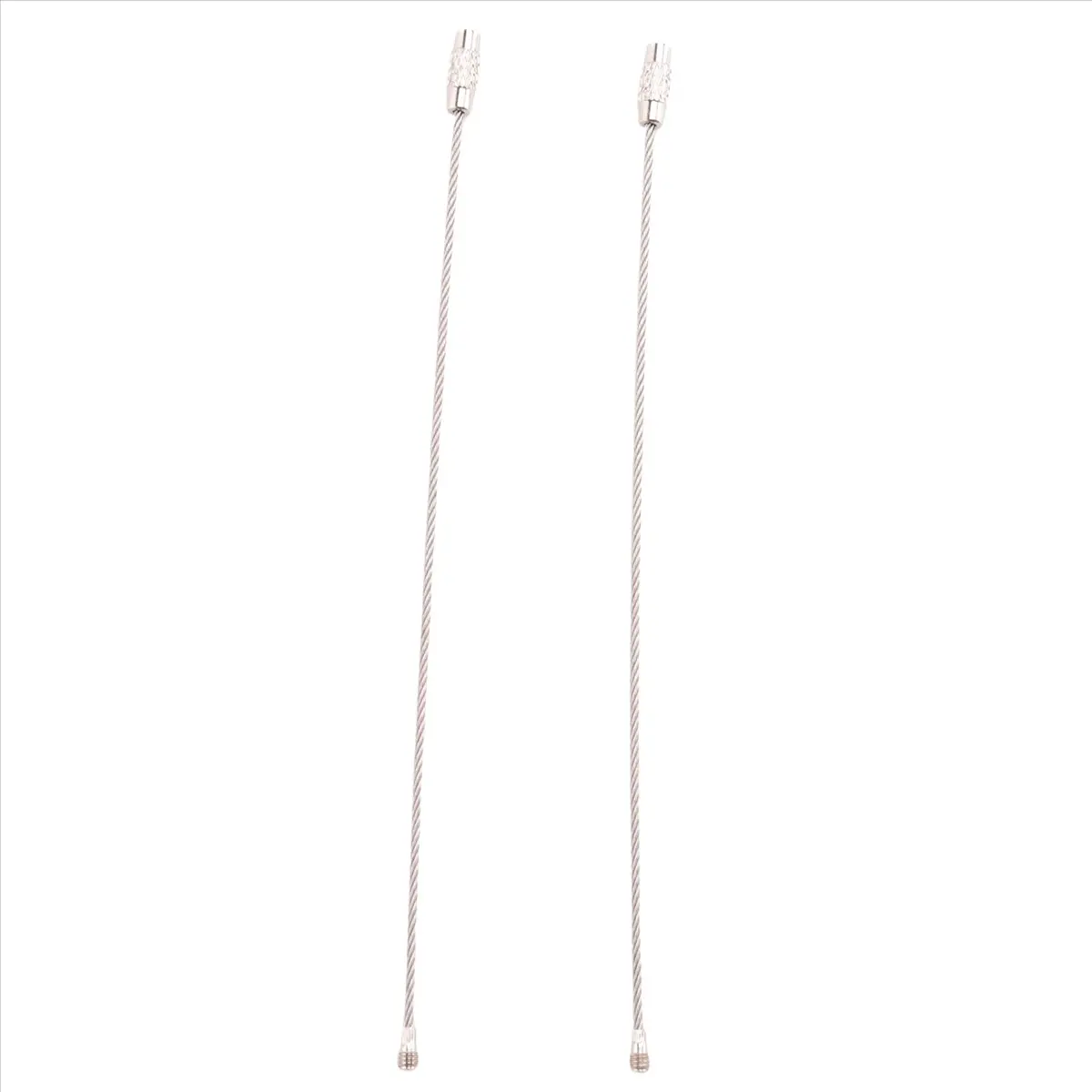 

AT16 20Pcs Stainless Steel Wire Key Chain Ring Holder Metal Cable Wire Lanyard with Screw Locking for Outdoors Hanging