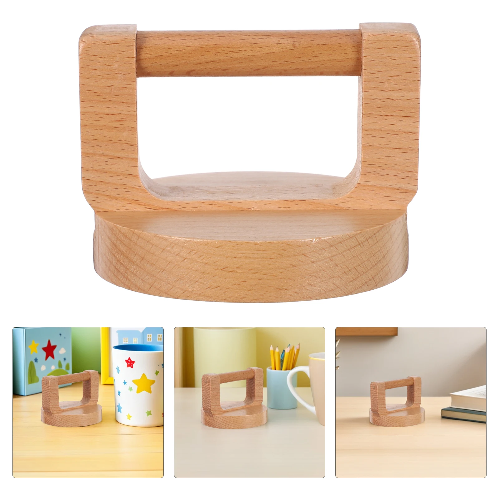 

Wooden Baren For Block Printing Round Handle Press Tool Smooth Bottom Printmaking Burnisher - Beech Wood Hand