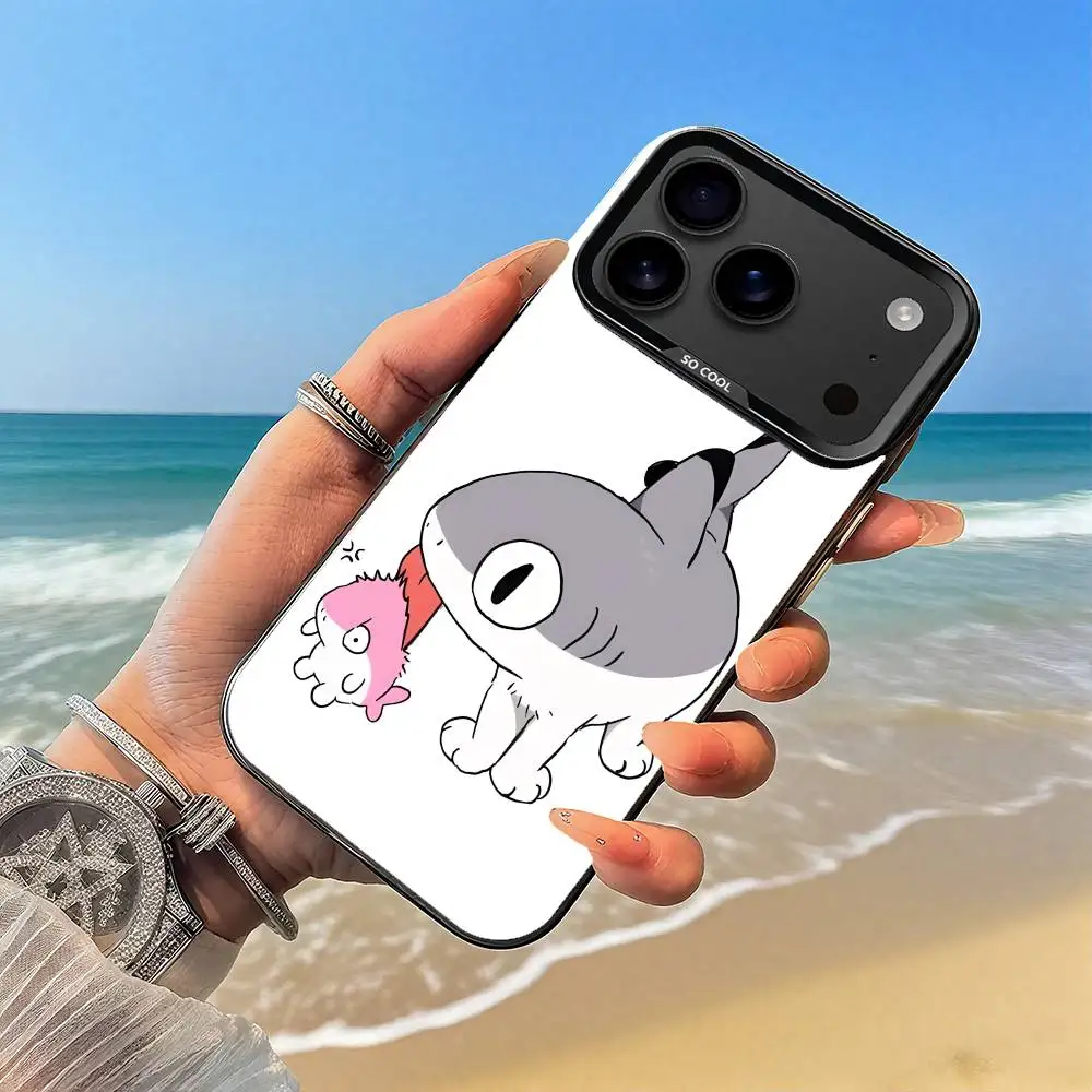 Cute Cat Shark Phone Case Black case for iPhone17,16,15,14,13,12,Pro,Max,Plus,E,SE4,Air,Mini