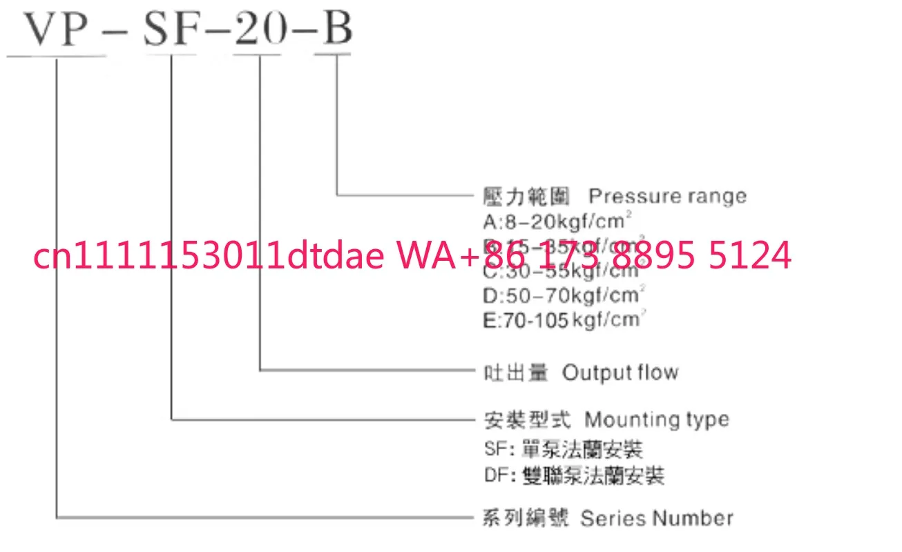 

Vane pump VP-SF-20-B VP-SF-20-C VP-SF-20-D -20-E