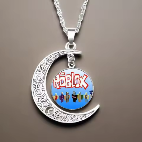 Game Roblox Peripheral Moon Time Game Gemstone Necklace Cartoon Pendant Decorative Jewelry Birthday Gifts