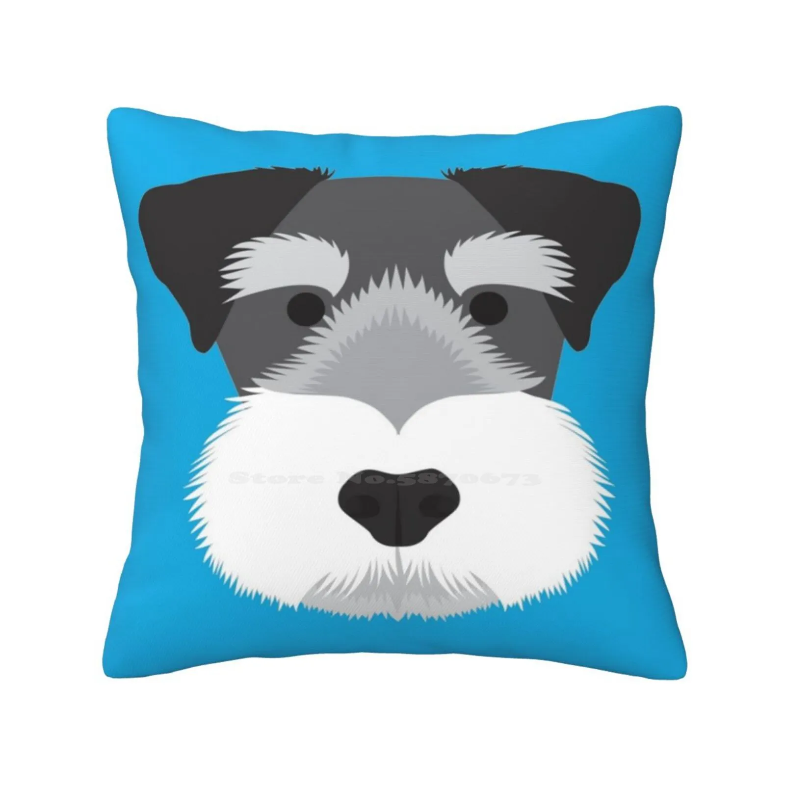 Miniature Schnauzer Throw Cushion Pillow Cover Miniature Schnauzer Terrier Dog Vector Minimalist Cute