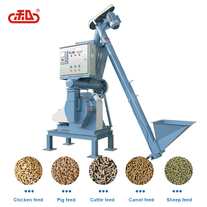 Animal feed pellet make machine 1-15 ton per hour ring die pellet mill price