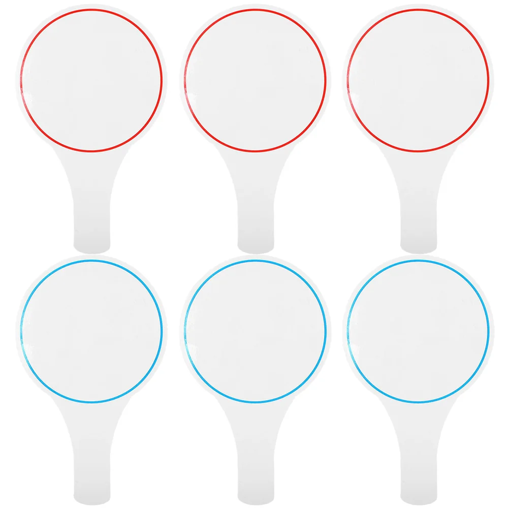 6pcs Blank Scoreboards Handheld Whiteboard Single Side Dry Erase Paddle Reusable Voting Board For Judges Auctions Students