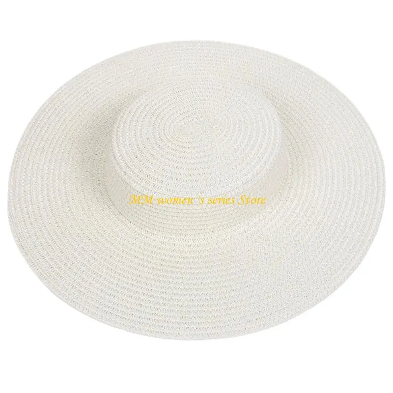 Q39C Craft Hat Form with Visible Concentric Rows, Level Top and Broad Straw-Fiber for Decorating and Photo Styling