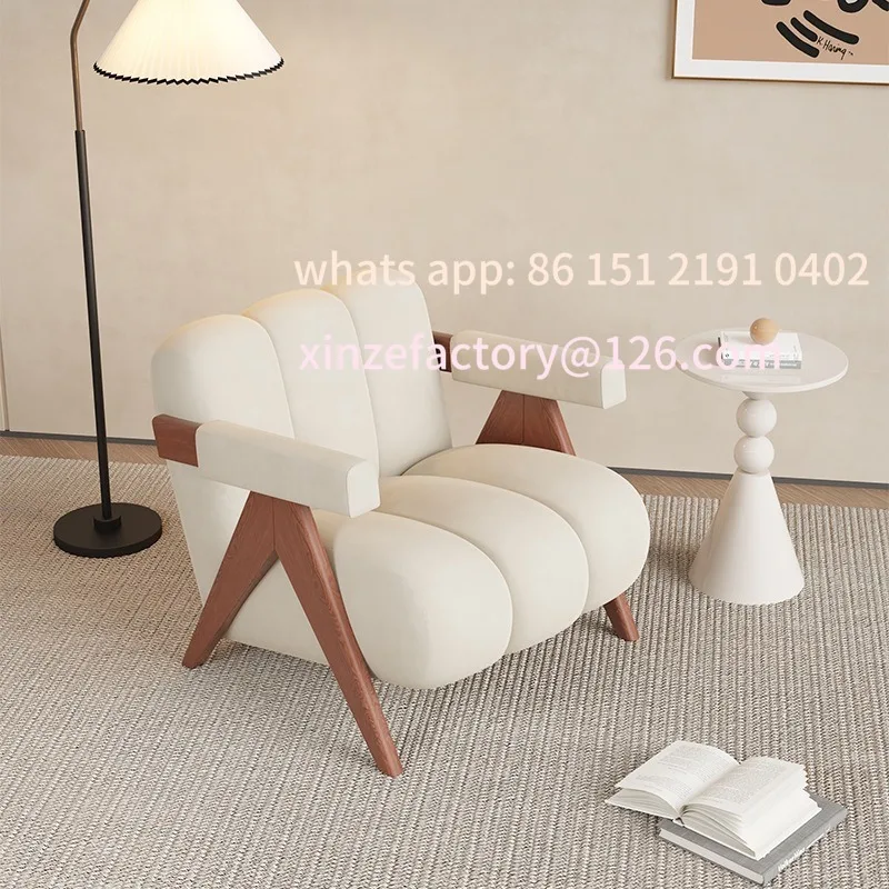 

Customizable fabric cream style simple home leisure lazy sofa chair