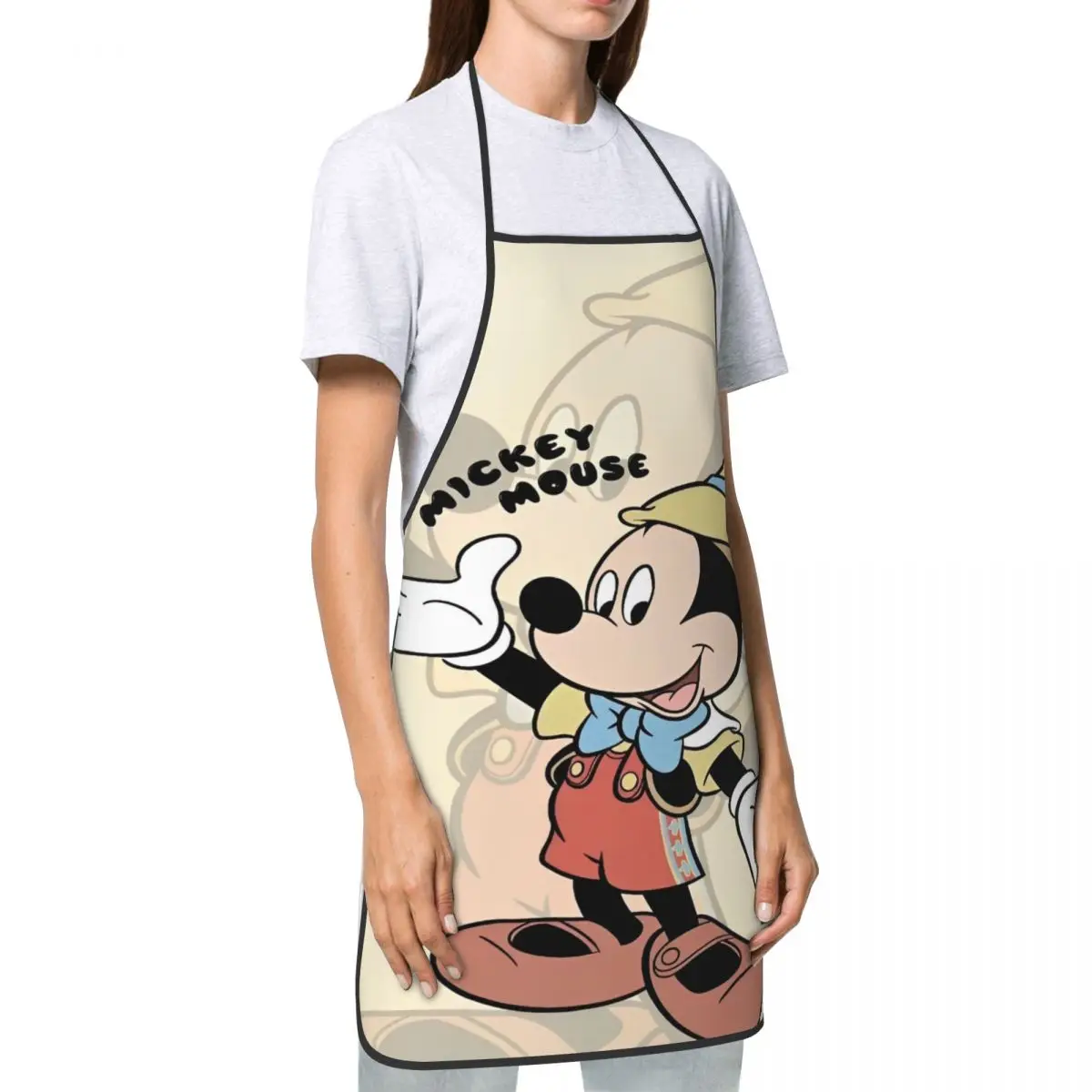 mickey Adjustable Neck Strap Kitchen Cooking Aprons Oil & Water Resistant BBQ Aprons for Men Women Chef Gifts