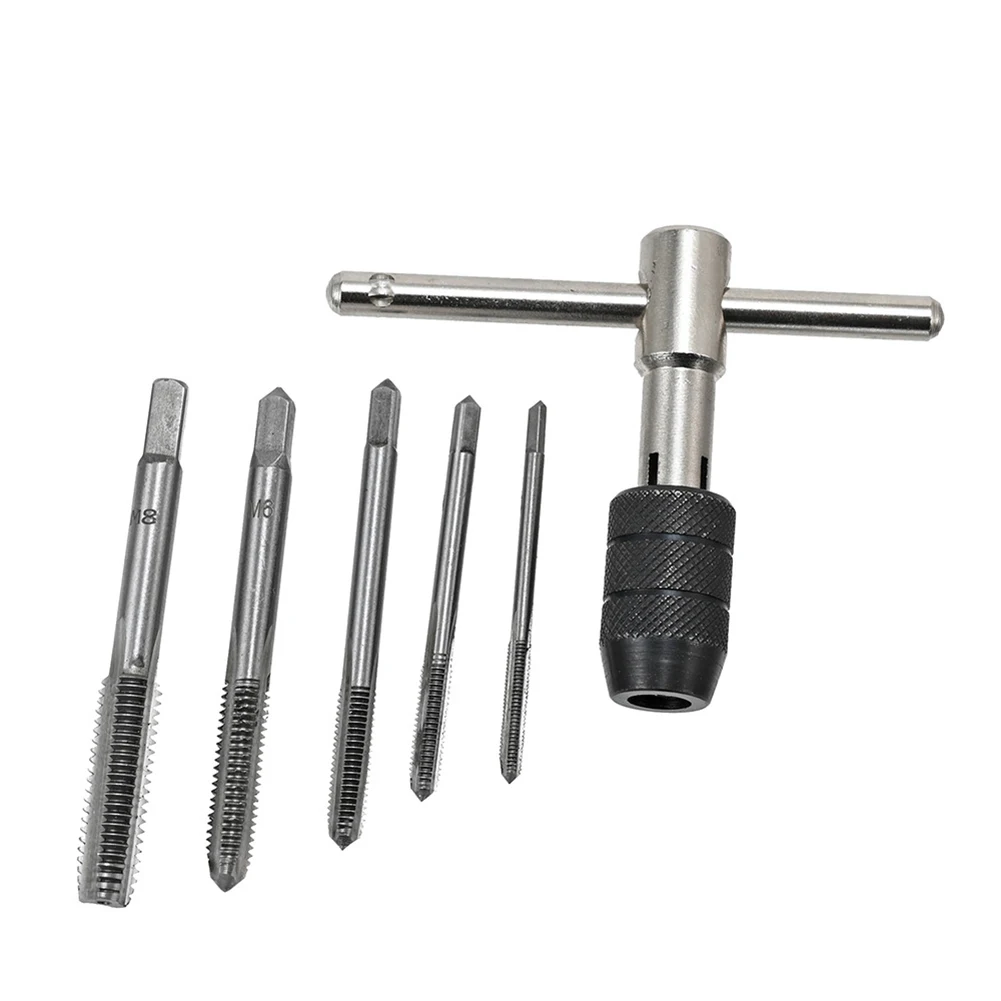 

Набор торцевых ключей с трещоткой M8, 5 шт., с адаптером с Т-образной ручкой, предназначенным для точной нарезания резьбы и механических ремонтных инструментов