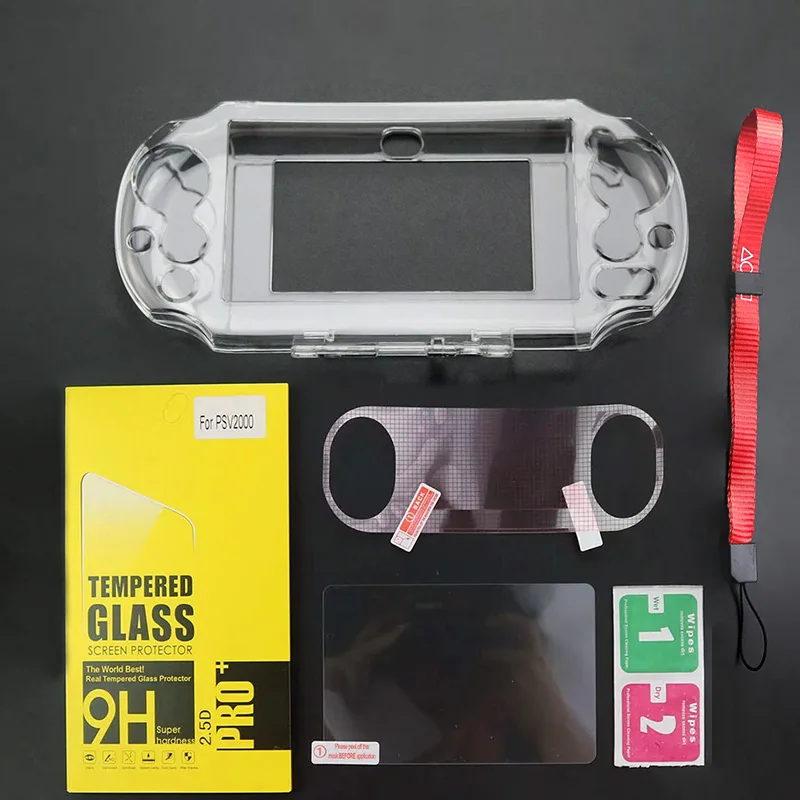 1 مجموعة ل Psvita PSV2000 كريستال صندوق واقي وطبقة رقيقة واقية مع شريط للرسغ حبل مكافحة إسقاط حزام اليد الحبل سلسلة #3