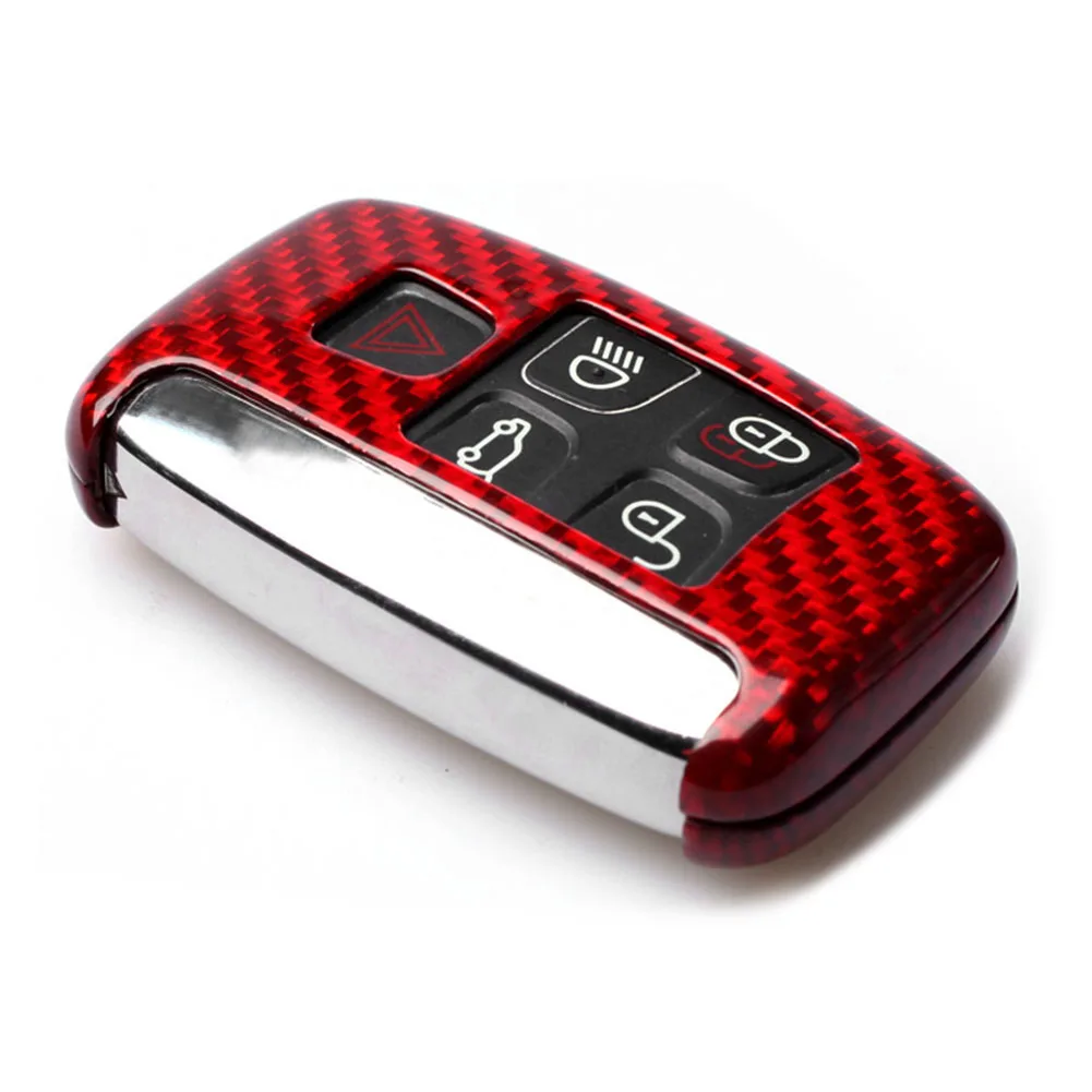 For Land Rover Jaguar Real Carbon Fiber Remote Smart Key Cover Fob Case Shell