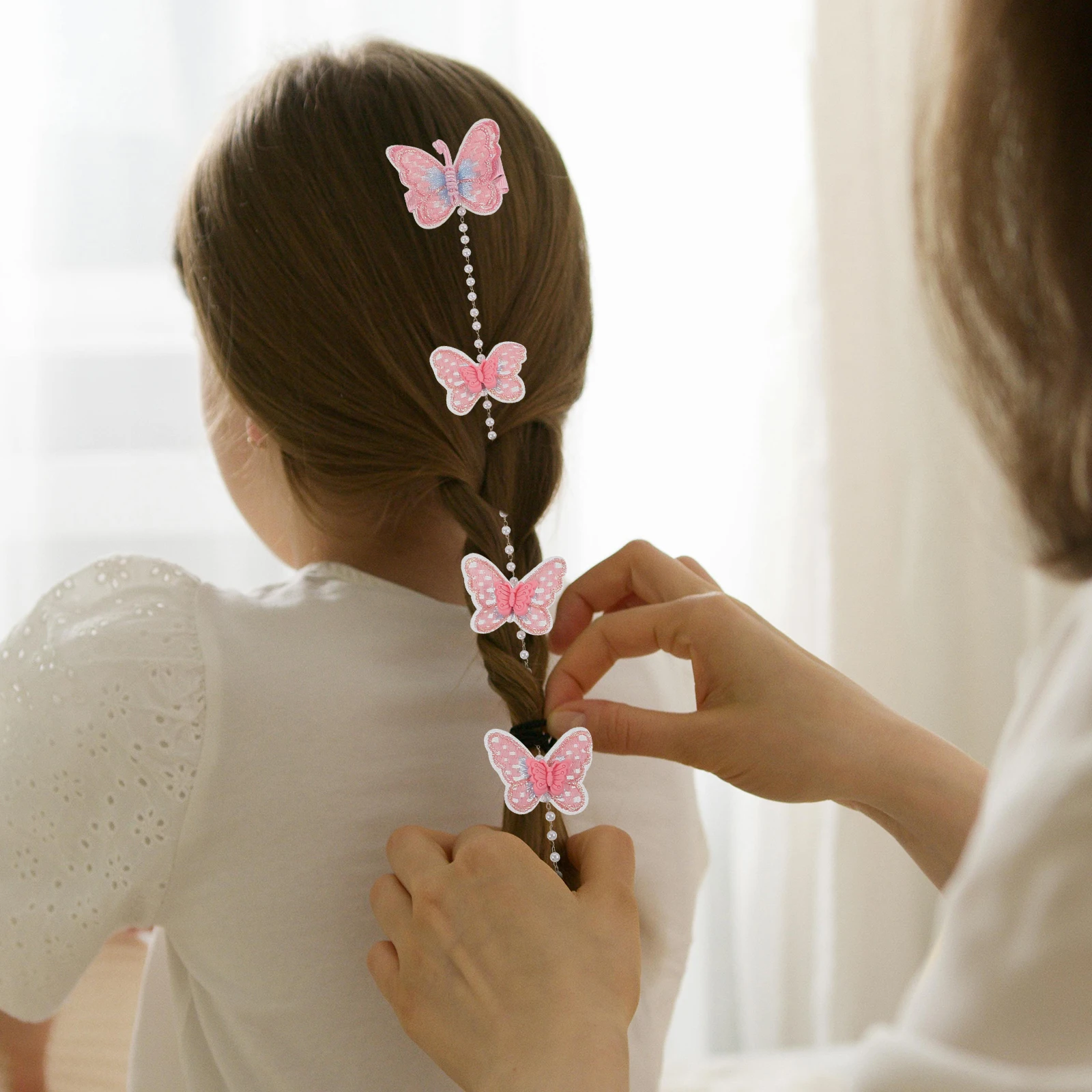 

2 Pcs Butterfly Hair Clips Girls Women Hair Accessories Lightweight Tassel Design Sequin Durable Wedding Daily Wear Parties