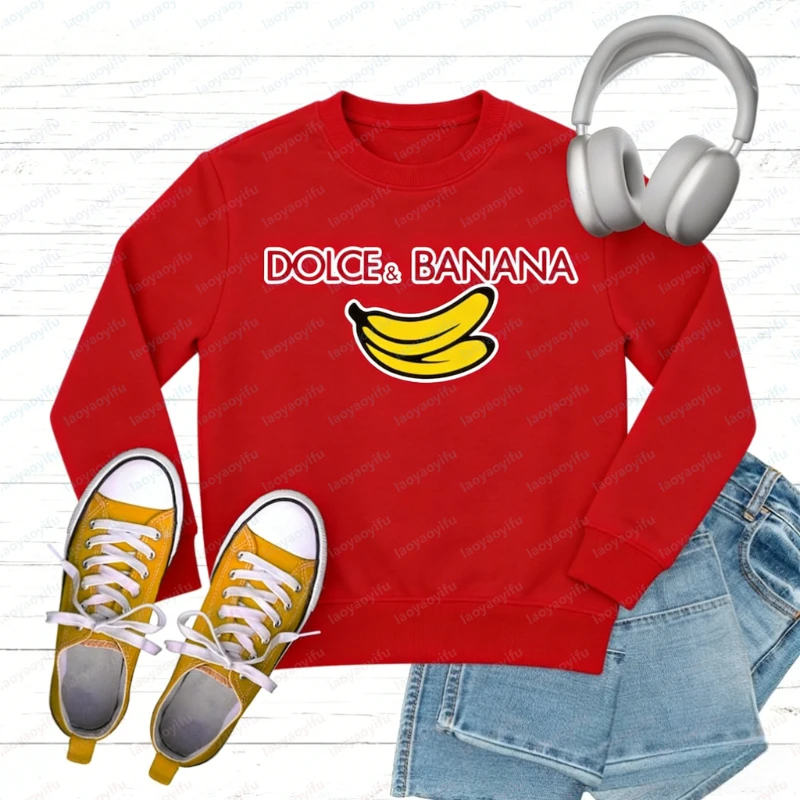 Dolce & Banana Kazak Komik Moda Mizah Kış Giysileri Kadın Streetwear Kadın Büyük Boy Hoodie Y2k Giysileri Harajuku Tops