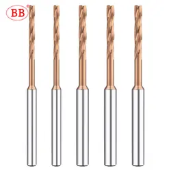 BB Micro Carbide Machine Reamer 0.5mm-2.22mm Coated Spiral Flute CNC External Cooling D4 for Small Hole Making Metal Steel