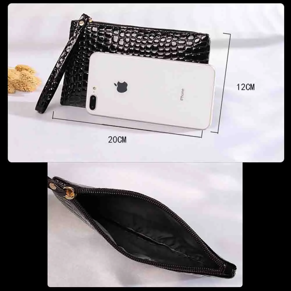 الكورية حقيبة الهاتف المحمول التمساح الحبوب سيدة حقيبة صغيرة بو محفظة نسائية للعملات المعدنية أنيقة جلد التمساح المحفظة للاستخدام اليومي السفر