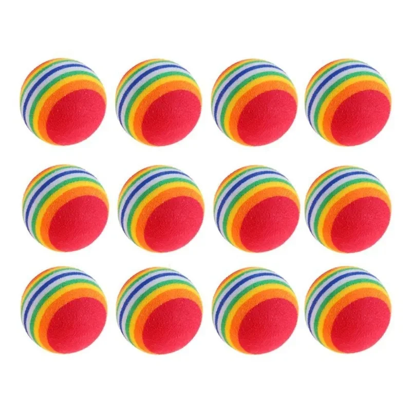 Rainbow Cat Toys Ball Interactive Cat Dog Play Chewing Rattle Scratch Ball Training Cat Rainbow Ball Toy Pet Play Toys