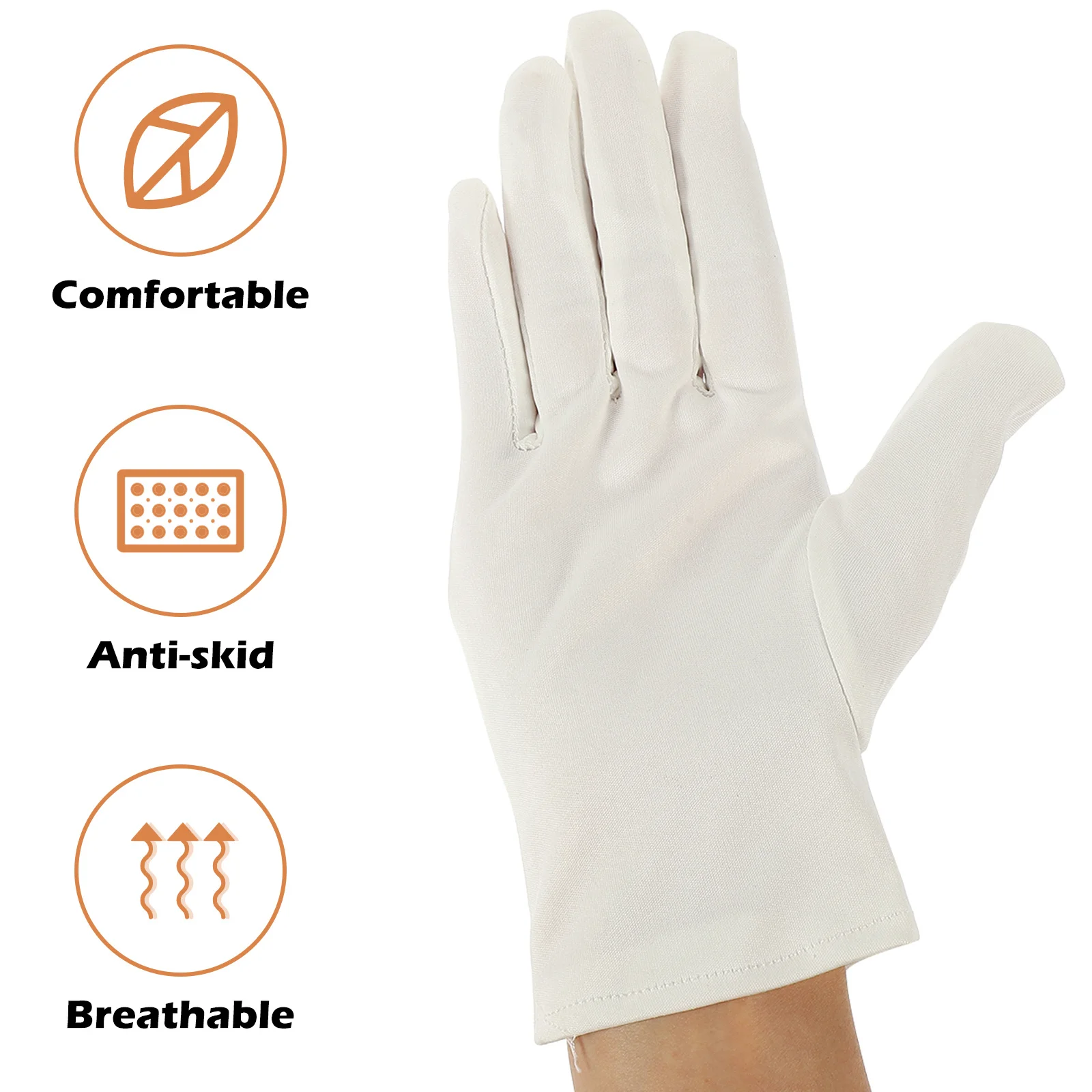 

6Pairs Microfiber Cloth Gloves Coin Jewelry Inspection Washable Cotton Safety Lightweight Durable for Industry Driving