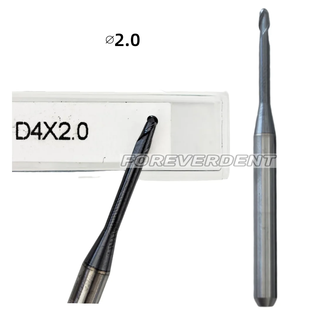 Dental Roland DLC Bur CAD CAM Zirconia Milling Burs D4 Cutting Bur Coated ∅2.0